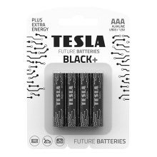 Tesla Batteries - 4 τμχ Αλκαλική μπαταρία AAA BLACK+ 1,5V