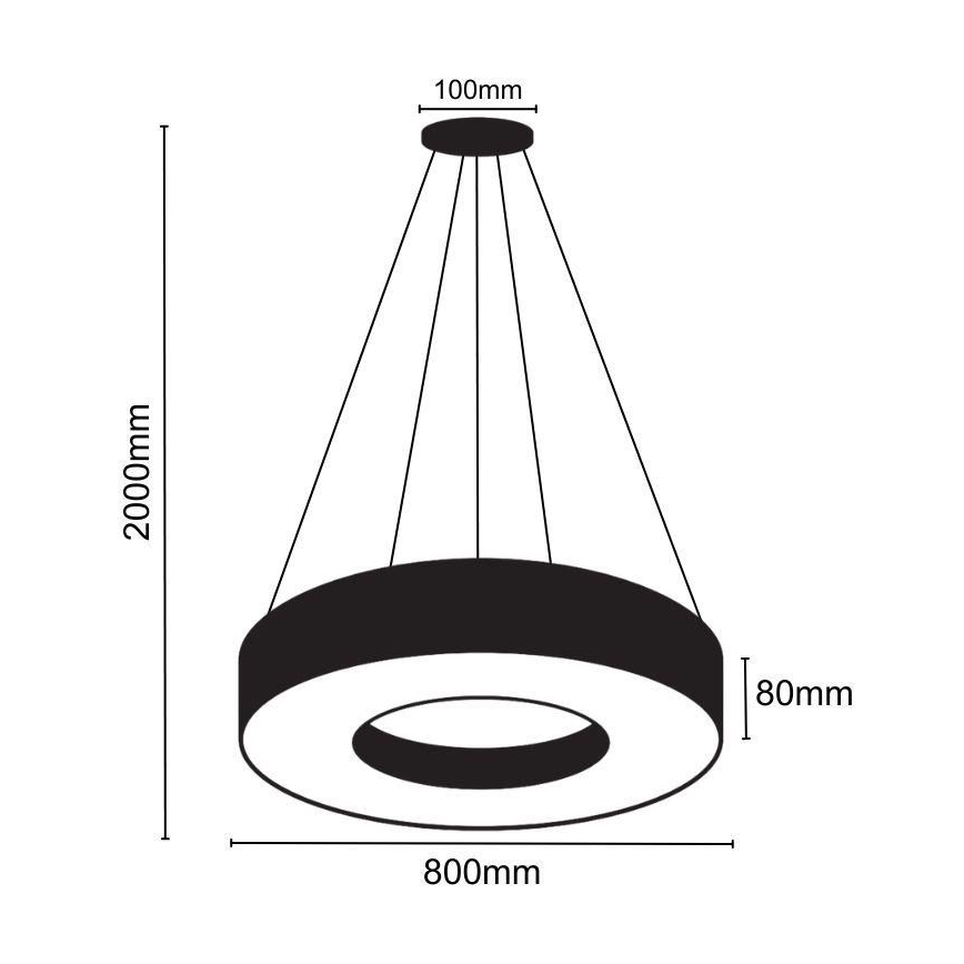  Κρεμαστό φωτιστικό οροφής LED LED/40W/230V 4000K διάμετρος 80 cm