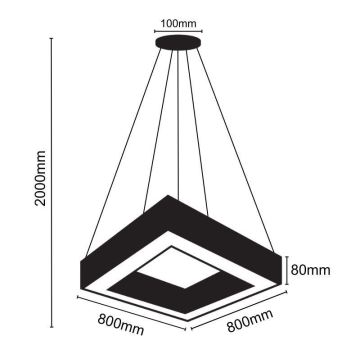  Κρεμαστό φωτιστικό οροφής LED LED/55W/230V 4000K 80x80 cm