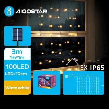 Aigostar - LED  LED Ηλιακά Χριστουγεννιάτικα λαμπάκια 100xLED/8 λειτουργίες 4x1m IP65 θερμό λευκό