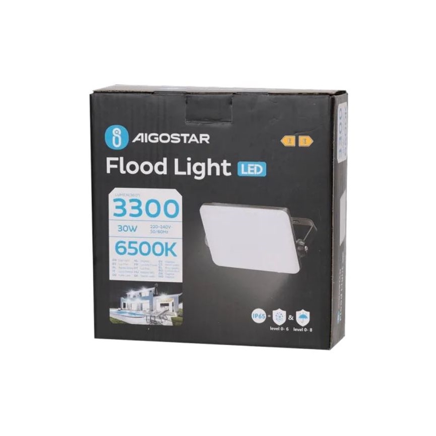 Aigostar - LED Προβολέας LED/30W/230V 6500K IP65 μαύρο