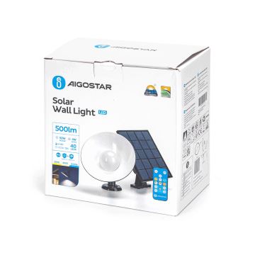 Aigostar - Ηλιακό φωτιστικό τοίχου LED LED/3,2V 3000K/4000K/6500K IP65 + τηλεχειριστήριο