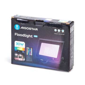 Aigostar - Προβολέας LED RGB LED/30W/230V IP65 + τηλεχειριστήριο