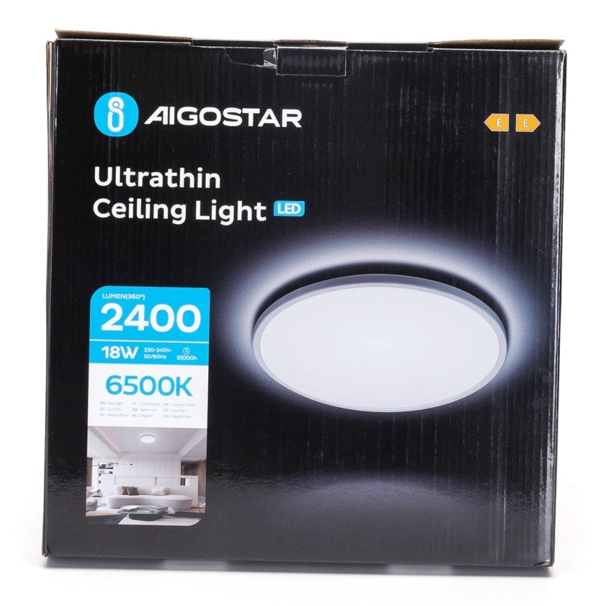 Aigostar - Φωτιστικό οροφής μπάνιου LED LED/18W/230V 6500K διάμετρος 30 cm IP44