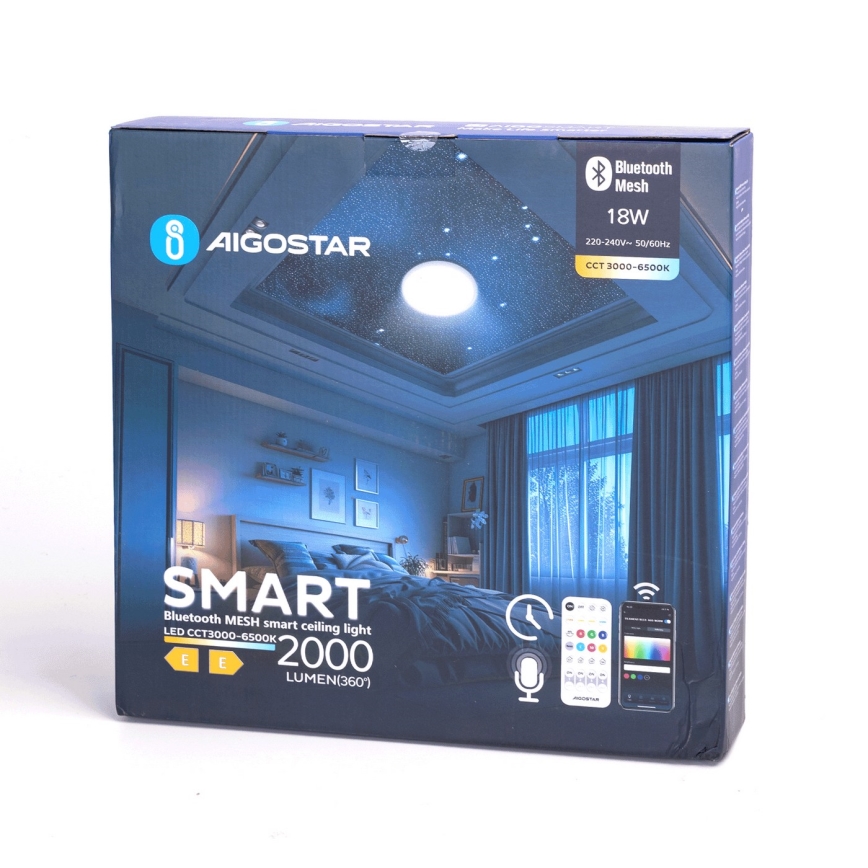 Aigostar - Φωτιστικό οροφής μπάνιου LED LED/18W/230V 3000-65000K IP44 + τηλεχειριστήριο