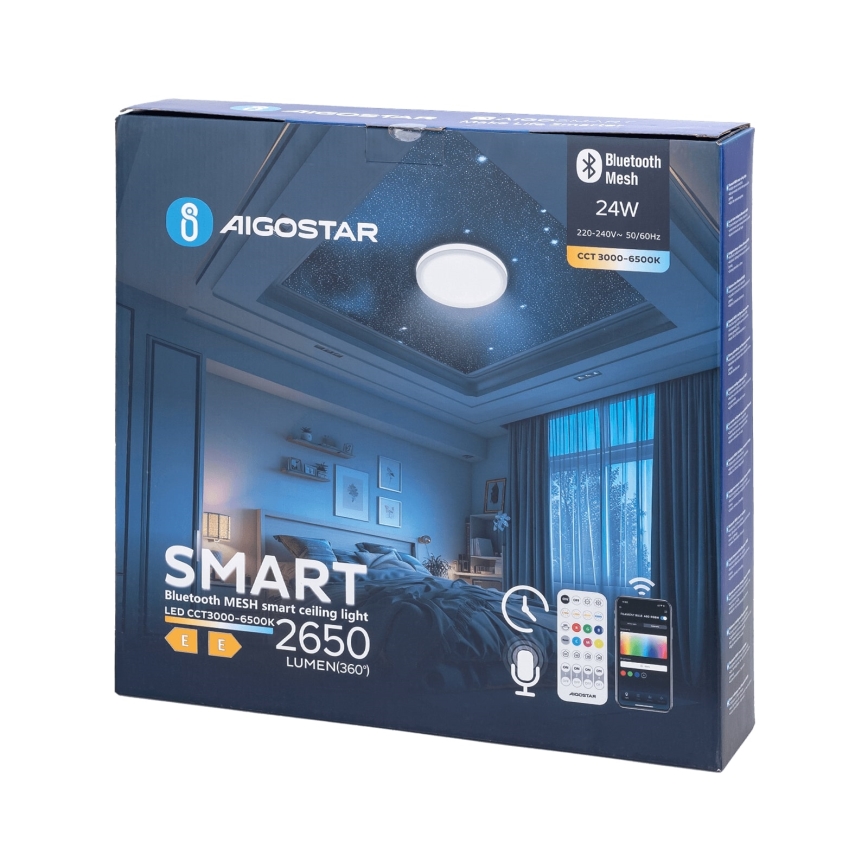 Aigostar - Φωτιστικό οροφής μπάνιου LED LED/24W/230V 3000-6500K IP44 + τηλεχειριστήριο