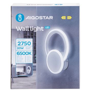 Aigostar - Φωτιστικό τοίχου LED LED/20W/230V 6500K λευκό