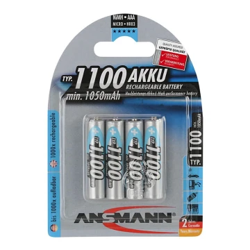Ansmann 07521 Micro AAA - 4τμχ επαναφορτιζόμενες μπαταρίες AAA NiMH1.2V/1050mAh