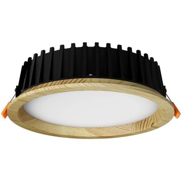 APLED - Χωνευτό φωτιστικό οροφής LED RONDO WOODLINE LED/12W/230V 4000K διάμετρος 20 cm πεύκο μασίφ ξύλο