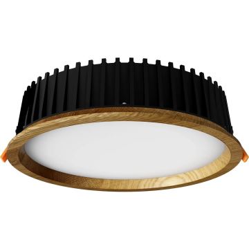 APLED - Κρεμαστό φωτιστικό οροφής LED RONDO WOODLINE LED/18W/230V 3000K διάμετρος 26 cm δρυς solid ξύλο