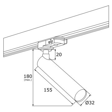 Argon 4355 - Φωτιστικό σποτ LED για σύστημα ράγας  ELBRUS  LED/4,5W/230V μαύρο