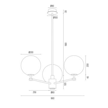 Argon 6307 - Κρεμαστό φωτιστικό PALOMA 3xE14/7W/230V χρυσαφί/λευκό