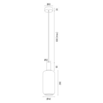 Argon 8563 - Κρεμαστό φωτιστικό οροφής SAGUNTO PLUS 1xE27/15W/230V διάμετρος 14 cm μαύρο