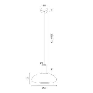 Argon 8565 -  Κρεμαστό φωτιστικό οροφής SAGUNTO PLUS 1xE27/15W/230V διάμετρος 30 cm μαύρο