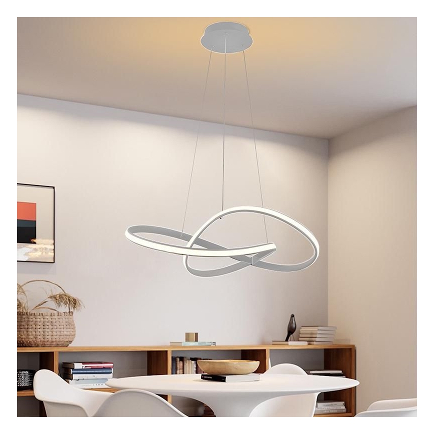 Brilagi - Led Dimmable κρεμαστό φωτιστικό οροφής COSMOWAVE LED/70W/230V 3000-6500K ασημί + τηλεχειριστήριο