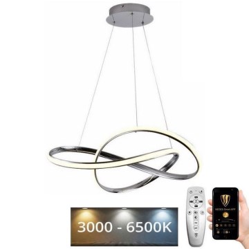 Brilagi - Led Dimmable κρεμαστό φωτιστικό οροφής COSMOWAVE LED/70W/230V χρώμιο + τηλεχειριστήριο