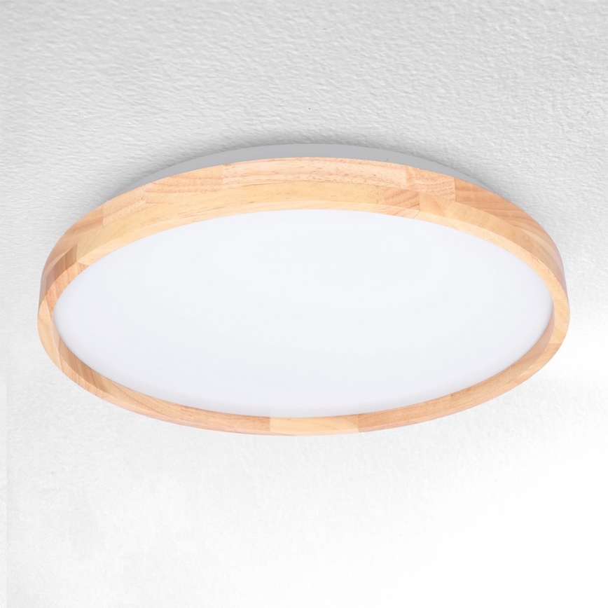 Brilagi - LED Dimmable φωτιστικό οροφής ALSON LED/48W/230V 3000-6500K δρυς διάμετρος 39,5 cm + τηλεχειριστήριο