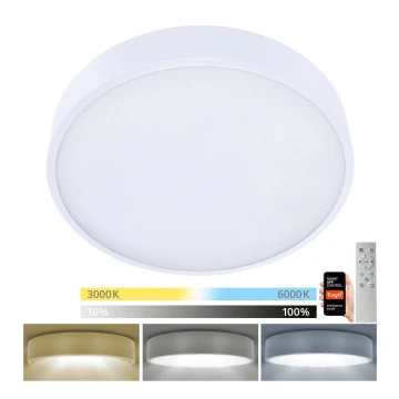 Brilagi - LED Dimmable φωτιστικό οροφής POOL SMART LED/48W/230V 40 cm 3000-6000K Wi-Fi Tuya + τηλεχειριστήριο λευκό