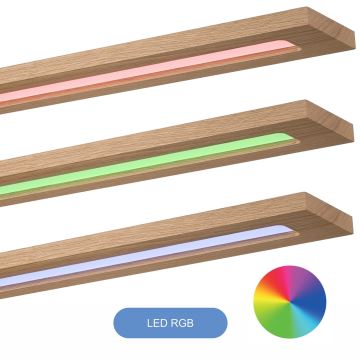 Brilagi - LED RGBW Πάνελ dimming WOODY FRAME LED/34W/230V 2700-6500K δρυς + τηλεχειριστήριο