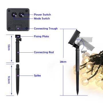 Brilagi - LED Ηλιακά διακοσμητικά λαμπάκια BUBBLE 200xLED/8 λειτουργίες 20m IP65 θερμό λευκό