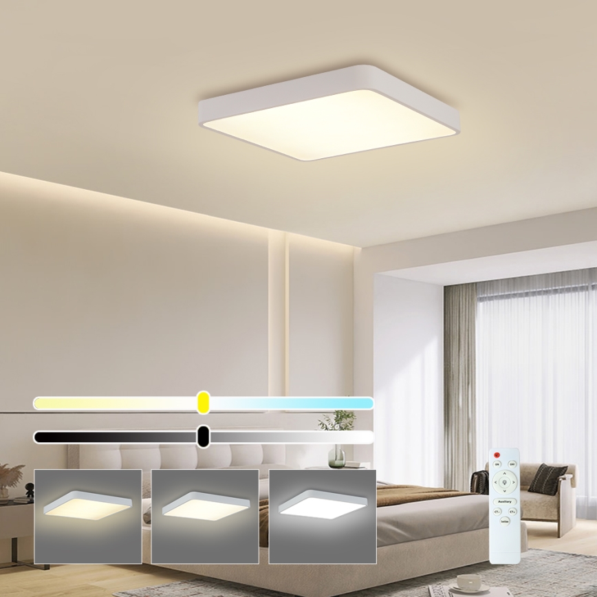 Brilagi - LED Dimmable φωτιστικό οροφής POOL LED/48W/230V 3000-6000K 50x50 cm λευκό + τηλεχειριστήριο