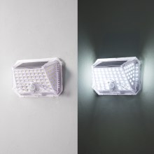 Brilagi - Ηλιακό φωτιστικό τοίχου LED με αισθητήρα WALLIE LED/4W/3,7V 6500K IP65 ασήμι