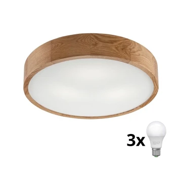 Brilagi - Φωτιστικό οροφής LED CARVALHO 3xE27/60W/230V δρυς διάμετρος 47,5 cm