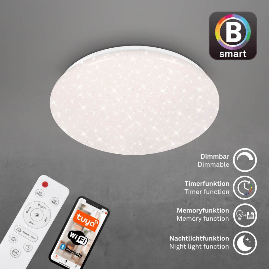 Brilo - LED RGBW Dimmable φωτιστικό μπάνιου LED/19W/230V 3000-6500K IP44 Wi-Fi Tuya + τηλεχειριστήριο
