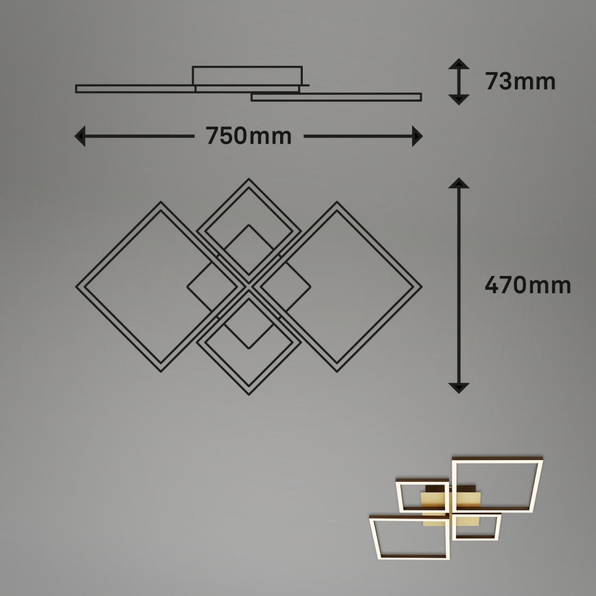 Brilo -Πλαφονιέρα οροφής LED ντιμαριζόμενη FRAME LED/44W/230V