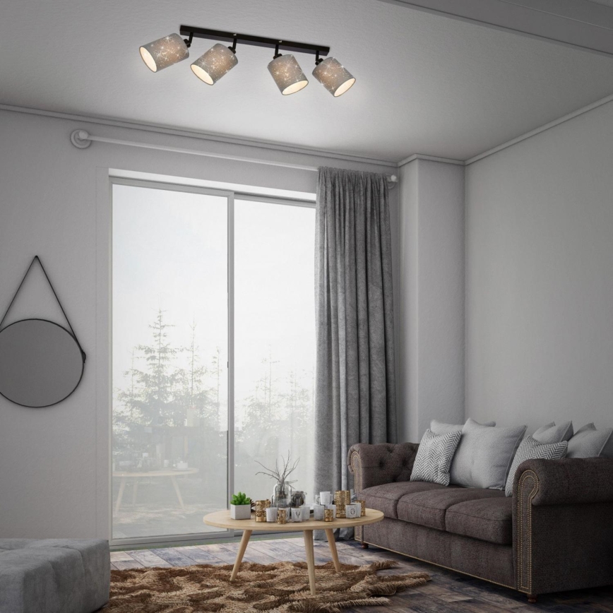 Briloner 2078-044 - Φωτιστικό σποτ SPOTLIGHT 4xE27/25W/230V γκρι/μαύρο