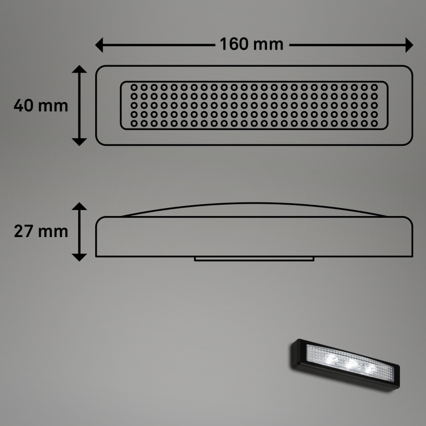 Briloner 2689-035 - Φωτιστικό αφής LED LERO LED/0,18W/3xAAA μαύρο