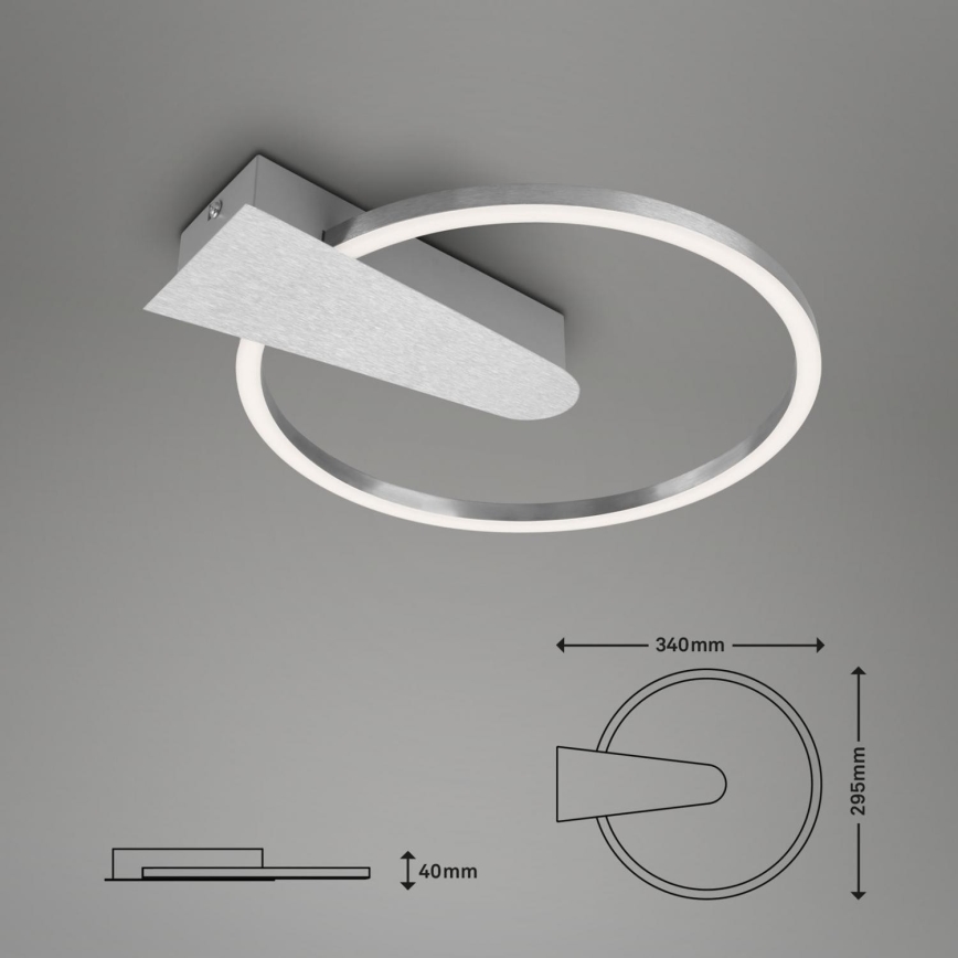 Briloner 3542-018 - LED Dimmable φωτιστικό οροφής NICO LED/12W/230V χρώμιο