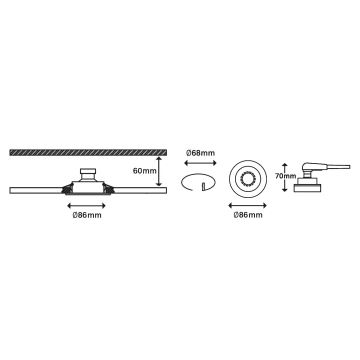 Briloner 7148-032-ΣET 3xLED Dimmable φωτιστικά μπάνιου 1xGU10/5W/230V IP23