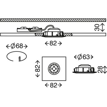 Briloner 7210-036 - ΣΕΤ 3x Χωνευτό φωτιστικό οροφής μπάνιου LED ATTACH LED/5W/230V IP23 λευκό