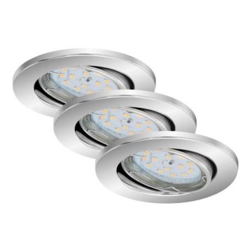 Briloner 7219-038 - ΣΕΤ 3x LED Dimmable χωνευτό φωτιστικό μπάνιου 1xGU10/5W/230V IP23