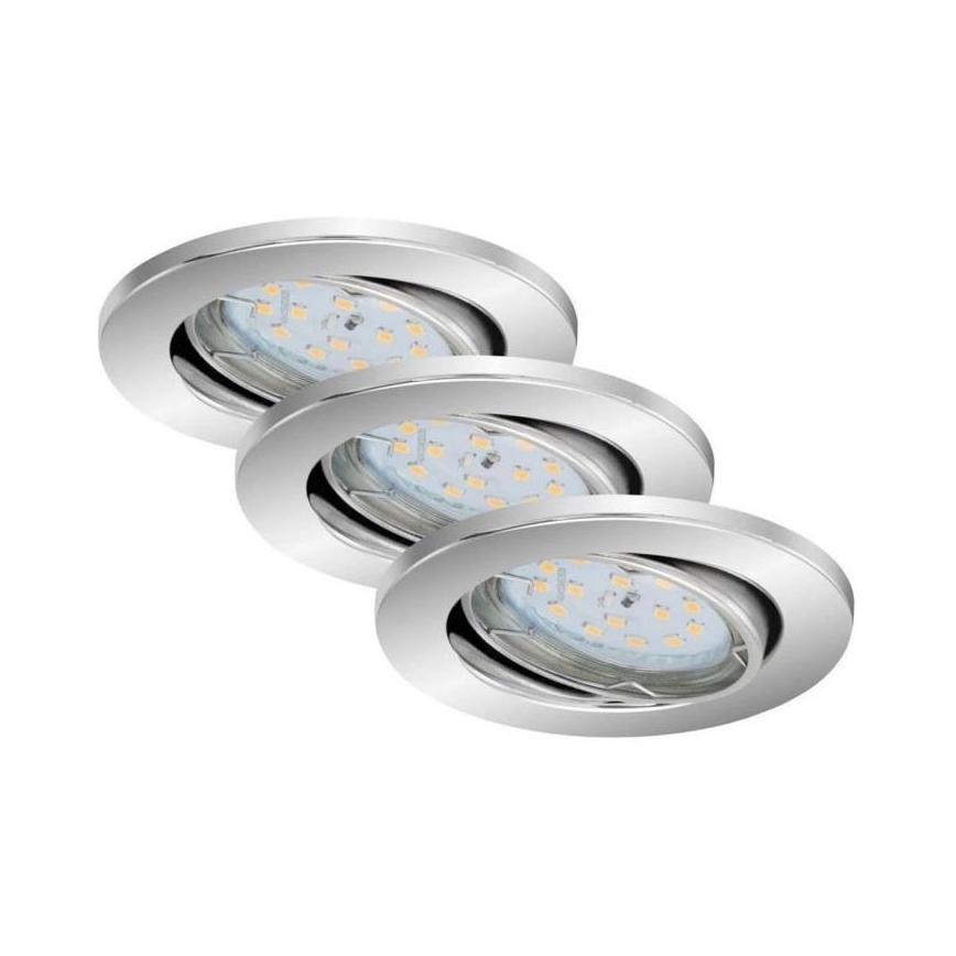 Briloner 7219-038 - ΣΕΤ 3x LED Dimmable χωνευτό φωτιστικό μπάνιου 1xGU10/5W/230V IP23