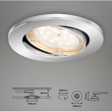 Briloner 7219-038 - ΣΕΤ 3x LED Dimmable χωνευτό φωτιστικό μπάνιου 1xGU10/5W/230V IP23