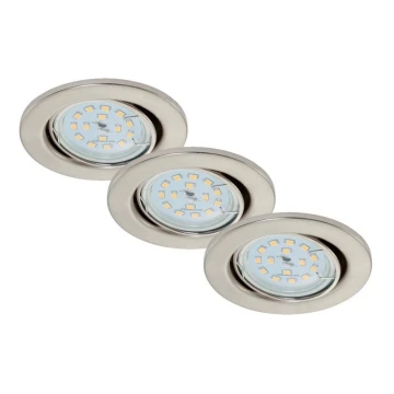 Briloner 7220-032 - ΣΥΣΚΕΥΑΣΙΑ 3x LED Χωνευτά φωτιστικά μπάνιου FIT 1xGU10/5W/230V