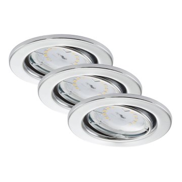 Briloner 7277-038 - ΣΕΤ 3x LED Dimmable χωνευτό φωτιστικό μπάνιου 1xGU10/5W/230V IP23