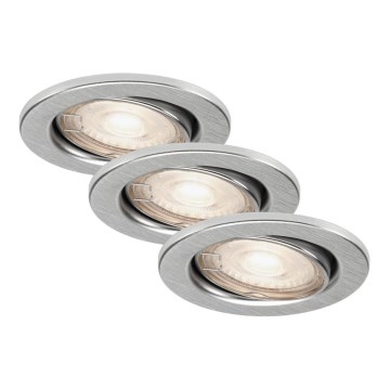 Briloner 7277-039 - ΣΕΤ 3x LED Dimmable χωνευτό φωτιστικό μπάνιου 1xGU10/5W/230V IP23