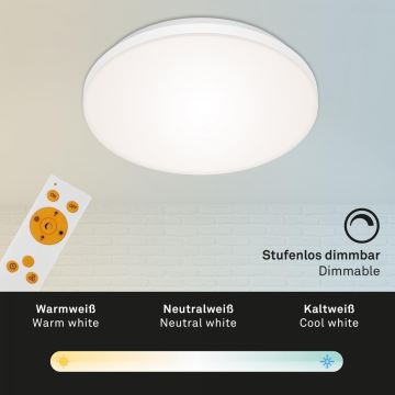 Briloner 7377-016 - LED Dimmable φωτιστικό οροφής LED/12W/230V 3000-6500K + τηλεχειριστήριο