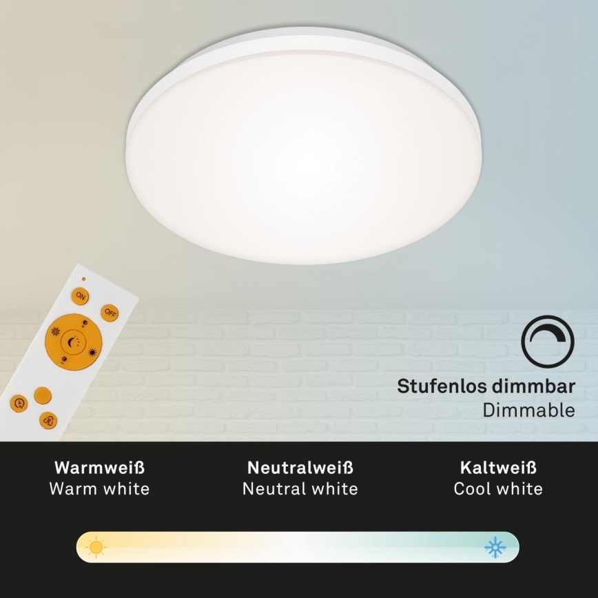 Briloner 7377-016 - LED Dimmable φωτιστικό οροφής LED/12W/230V 3000-6500K + τηλεχειριστήριο