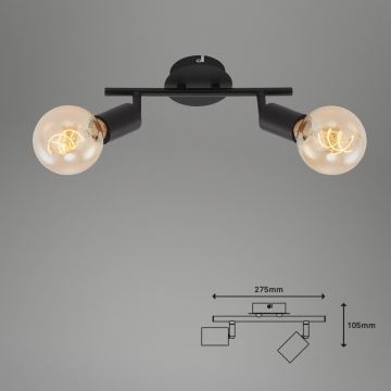 Briloner 10104890 - Φωτιστικό σποτ 2xE27/60W/230V μαύρο