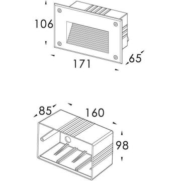 Deko-Light 100028 - Εντοιχιζόμενο φωτιστικό SIDE 1xG9/40W/230V IP65