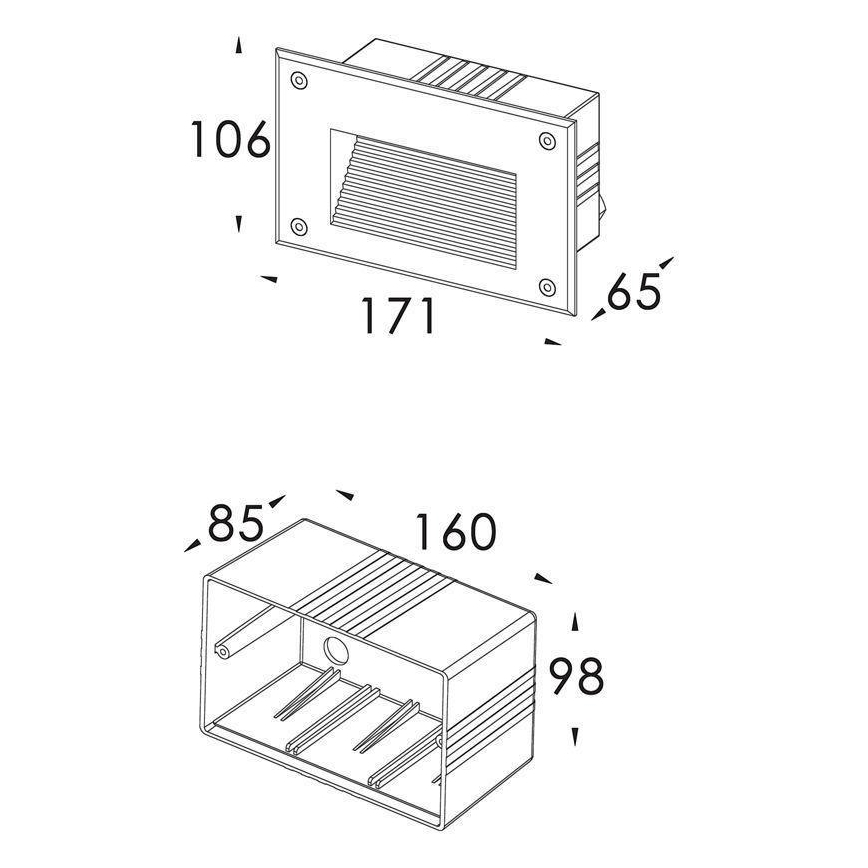 Deko-Light 100028 - Εντοιχιζόμενο φωτιστικό SIDE 1xG9/40W/230V IP65