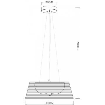 Deko-Light 342031 -  Κρεμαστό φωτιστικό οροφής FILO 3xE27/60W/230V διάμετρος 39 cm ασημί