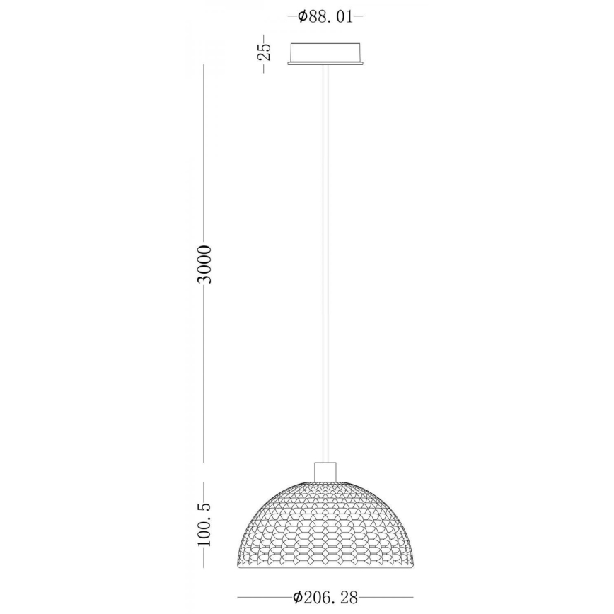 Deko-Light 342142 -  Κρεμαστό φωτιστικό οροφής BASKET 1xE27/40W/230V διάμετρος 20 cm