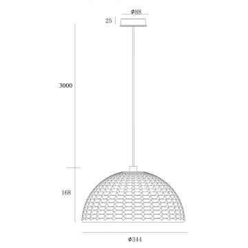 Deko-Light 342143 -  Κρεμαστό φωτιστικό οροφής BASKET 1xE27/40W/230V διάμετρος 35 cm