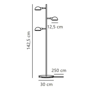 DFTP by Nordlux - Επιδαπέδια λάμπα NOMI 3xE14/8W/230V μαύρο