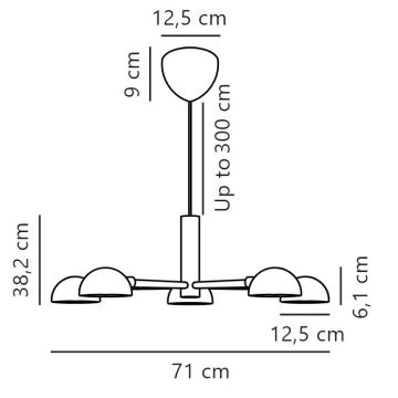 DFTP by Nordlux - Κρεμαστό φωτιστικό οροφής NOMI 5xE14/8W/230V μαύρο